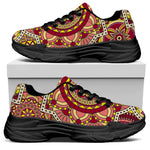 Sangria Mandala Bohemian Pattern Print Black Chunky Shoes