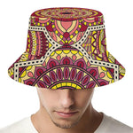 Sangria Mandala Bohemian Pattern Print Bucket Hat