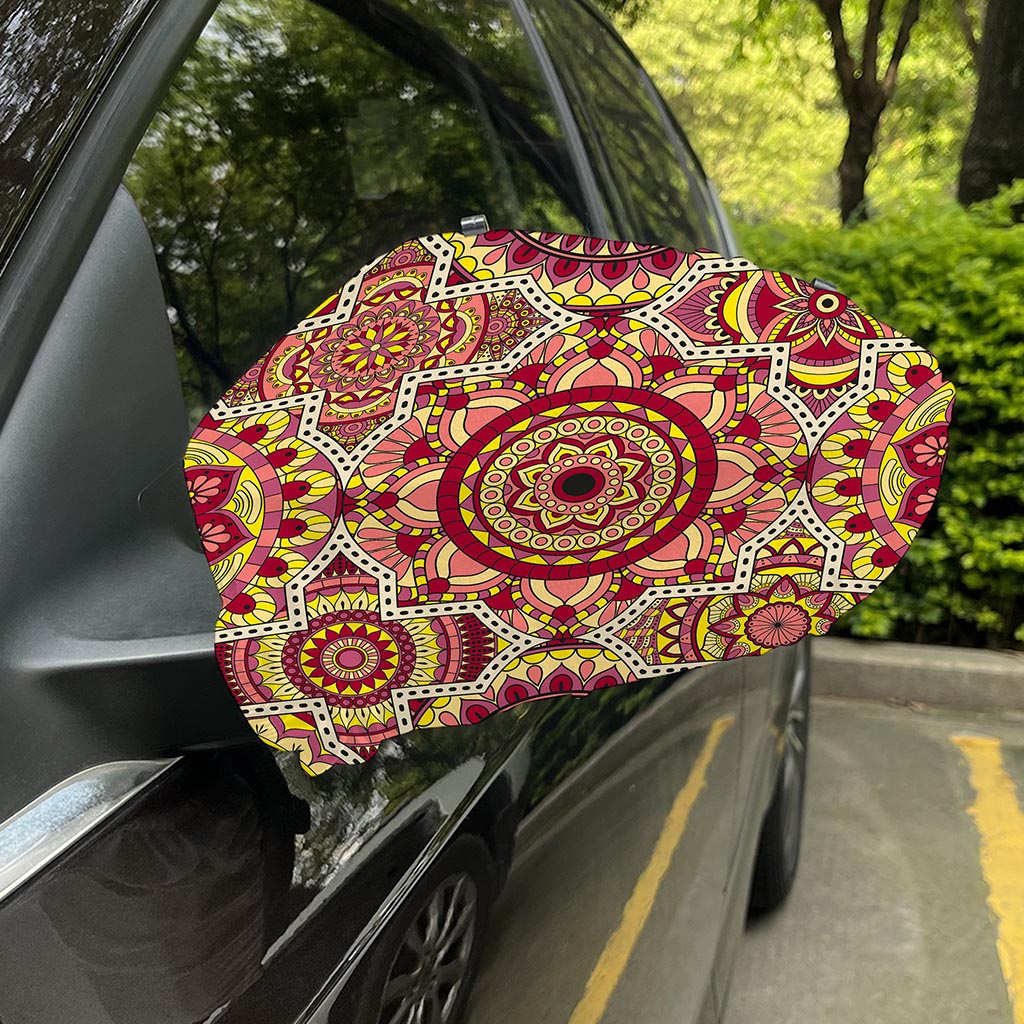 Sangria Mandala Bohemian Pattern Print Car Side Mirror Covers