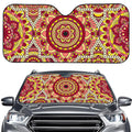 Sangria Mandala Bohemian Pattern Print Car Windshield Sun Shade