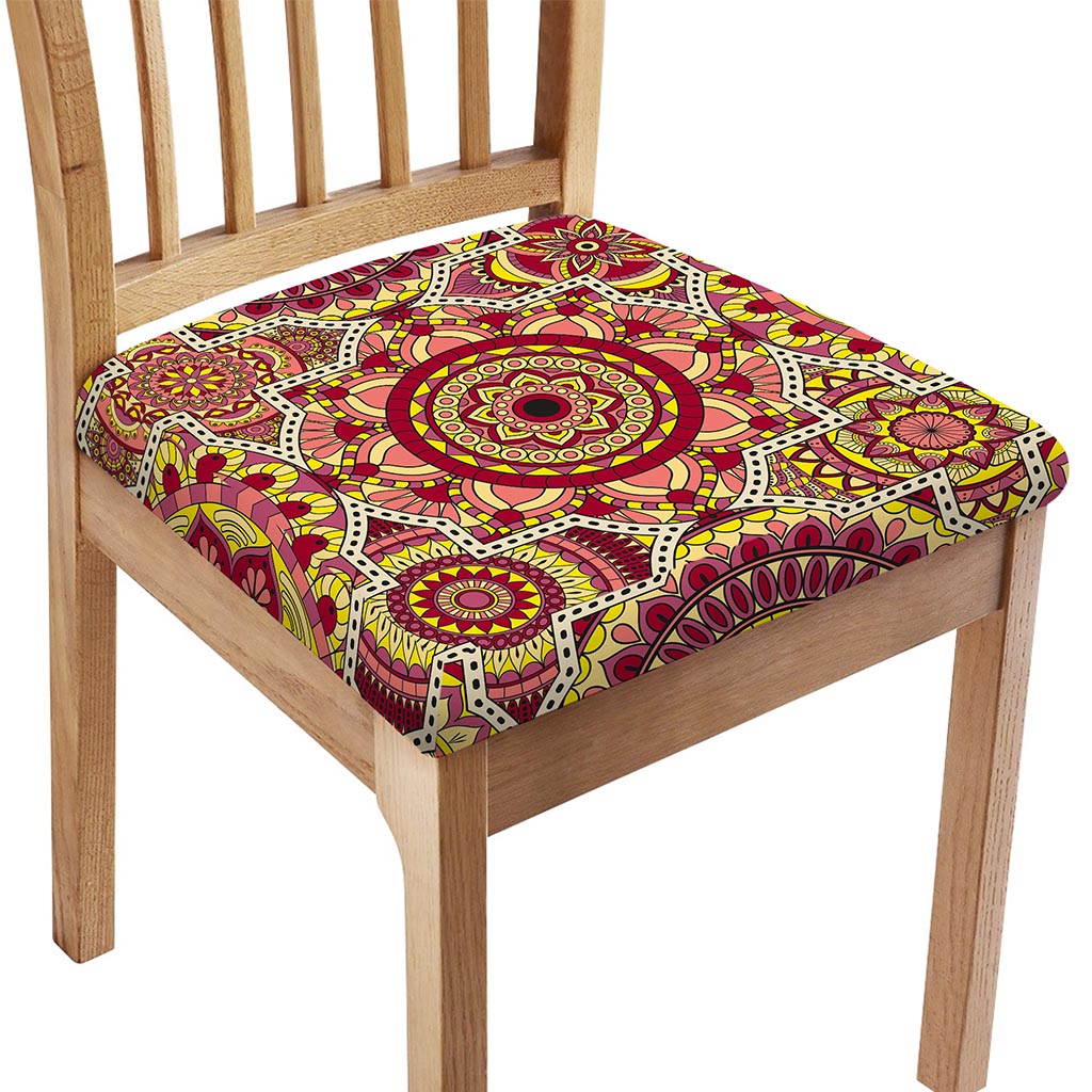 Sangria Mandala Bohemian Pattern Print Chair Cushion Cover
