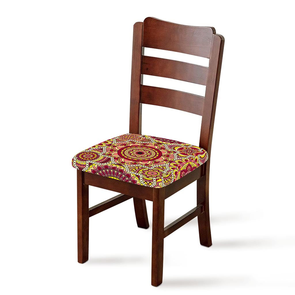 Sangria Mandala Bohemian Pattern Print Chair Cushion Cover