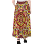 Sangria Mandala Bohemian Pattern Print Chiffon Maxi Skirt
