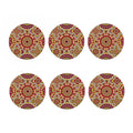 Sangria Mandala Bohemian Pattern Print Coaster Set