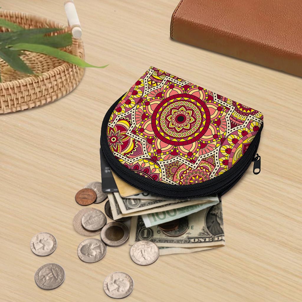 Sangria Mandala Bohemian Pattern Print Coin Purse