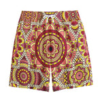 Sangria Mandala Bohemian Pattern Print Cotton Shorts