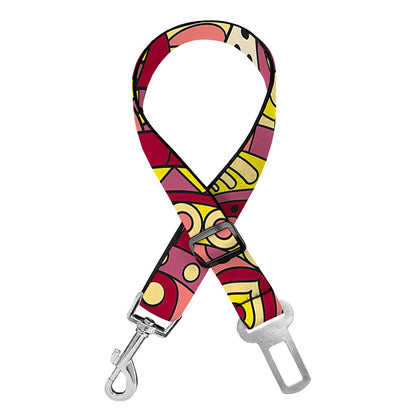Sangria Mandala Bohemian Pattern Print Dog Seat Belt