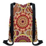 Sangria Mandala Bohemian Pattern Print Drawstring Backpack