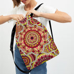 Sangria Mandala Bohemian Pattern Print Drawstring Backpack