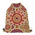 Sangria Mandala Bohemian Pattern Print Drawstring Bag