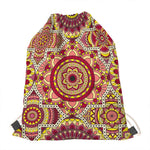 Sangria Mandala Bohemian Pattern Print Drawstring Bag