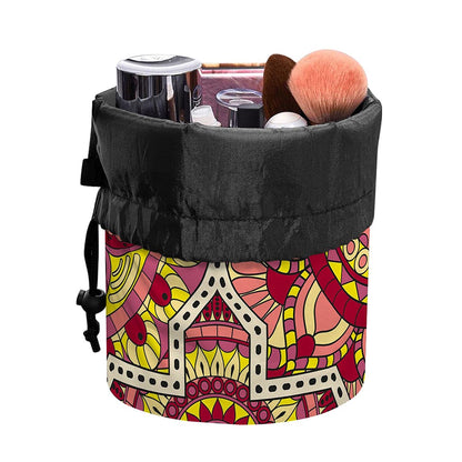 Sangria Mandala Bohemian Pattern Print Drawstring Makeup Bag