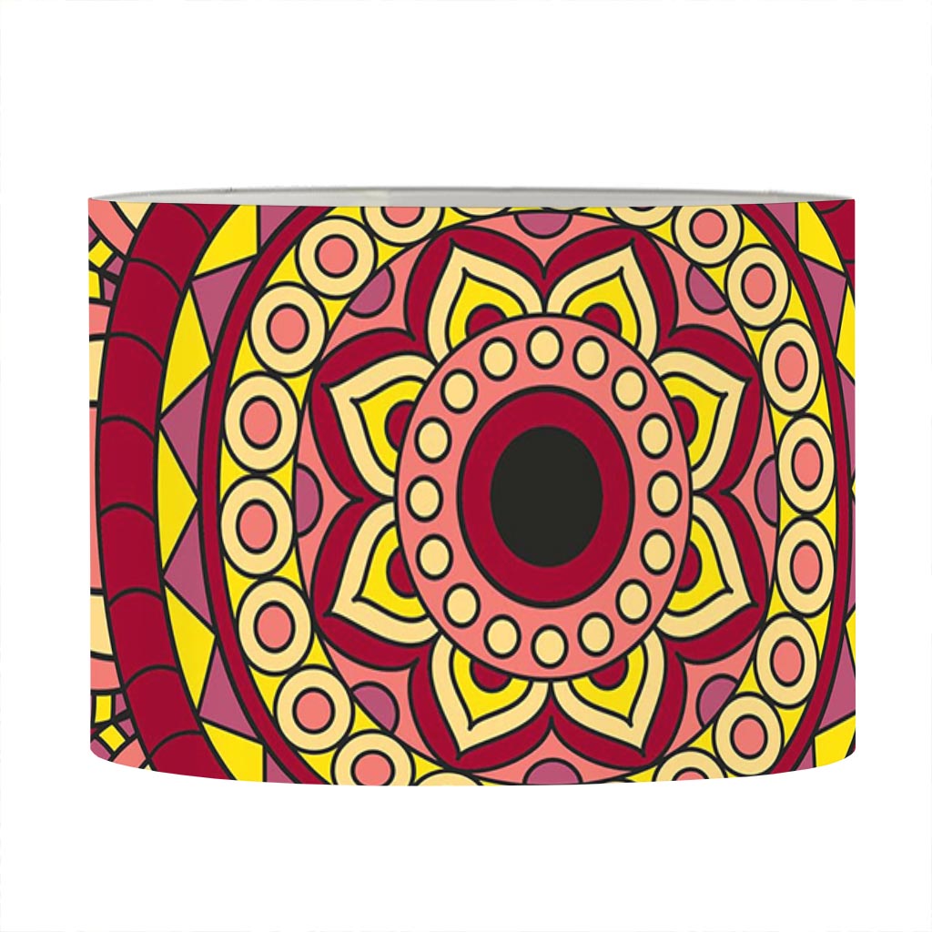 Sangria Mandala Bohemian Pattern Print Drum Lamp Shade