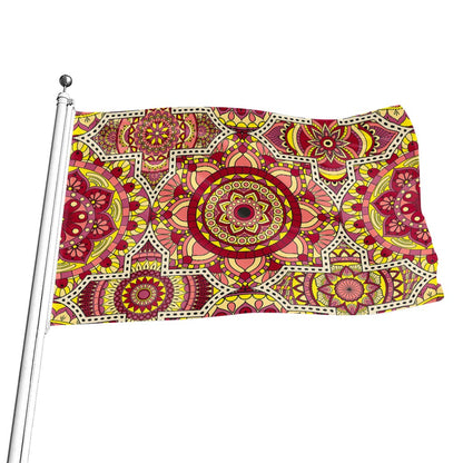 Sangria Mandala Bohemian Pattern Print Flag