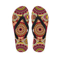 Sangria Mandala Bohemian Pattern Print Flip Flops