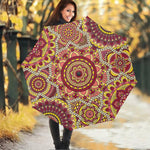 Sangria Mandala Bohemian Pattern Print Foldable Umbrella