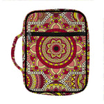 Sangria Mandala Bohemian Pattern Print Front Pocket Bible Bag