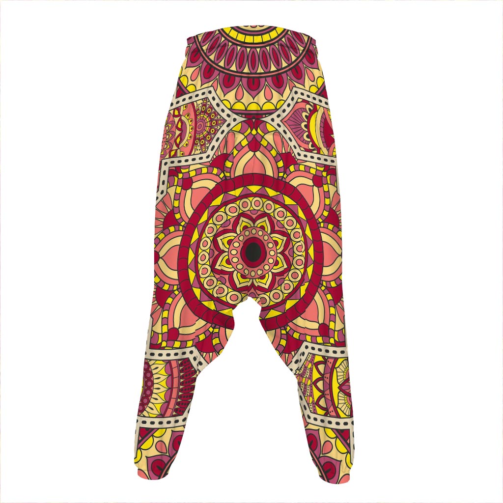 Sangria Mandala Bohemian Pattern Print Hammer Pants