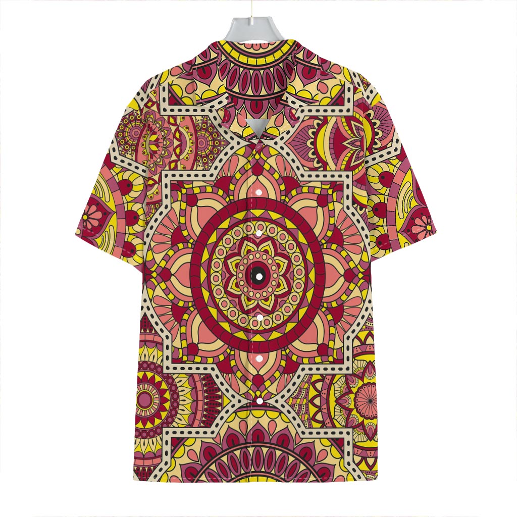 Sangria Mandala Bohemian Pattern Print Hawaiian Shirt