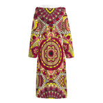Sangria Mandala Bohemian Pattern Print Hooded Bathrobe