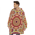 Sangria Mandala Bohemian Pattern Print Hoodie Blanket
