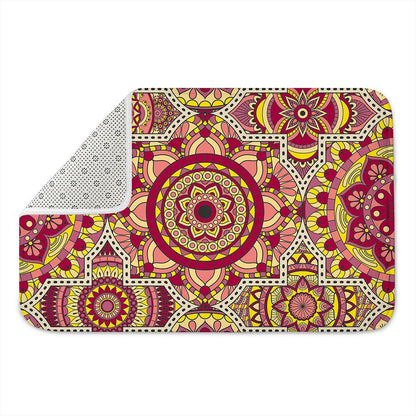 Sangria Mandala Bohemian Pattern Print Indoor Door Mat