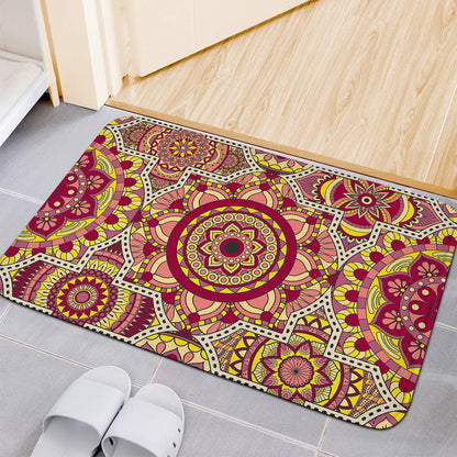 Sangria Mandala Bohemian Pattern Print Indoor Door Mat