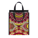 Sangria Mandala Bohemian Pattern Print Insulated Lunch Tote