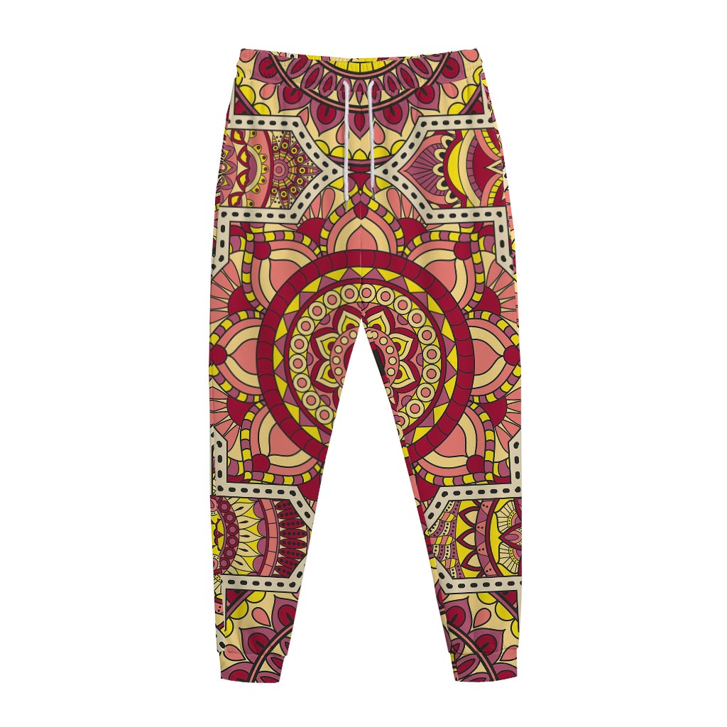 Sangria Mandala Bohemian Pattern Print Jogger Pants