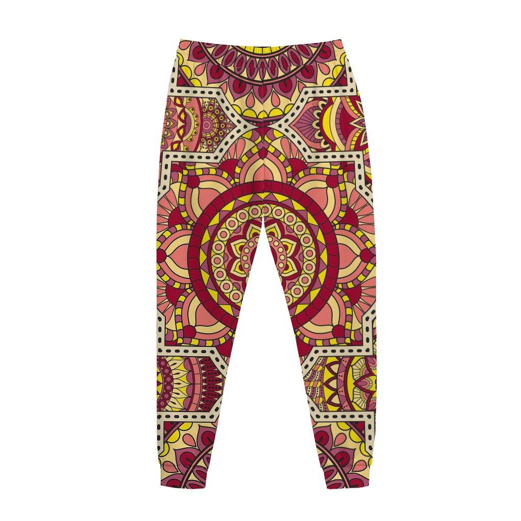 Sangria Mandala Bohemian Pattern Print Jogger Pants