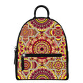 Sangria Mandala Bohemian Pattern Print Leather Backpack