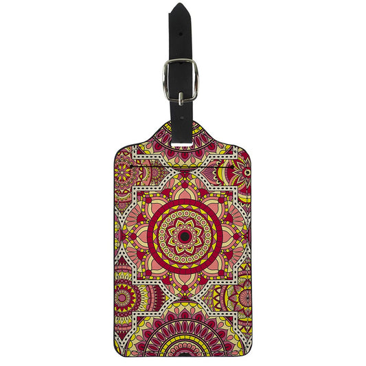 Sangria Mandala Bohemian Pattern Print Luggage Tag