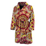 Sangria Mandala Bohemian Pattern Print Men's Bathrobe