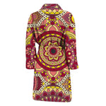 Sangria Mandala Bohemian Pattern Print Men's Bathrobe