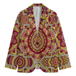 Sangria Mandala Bohemian Pattern Print Men's Blazer