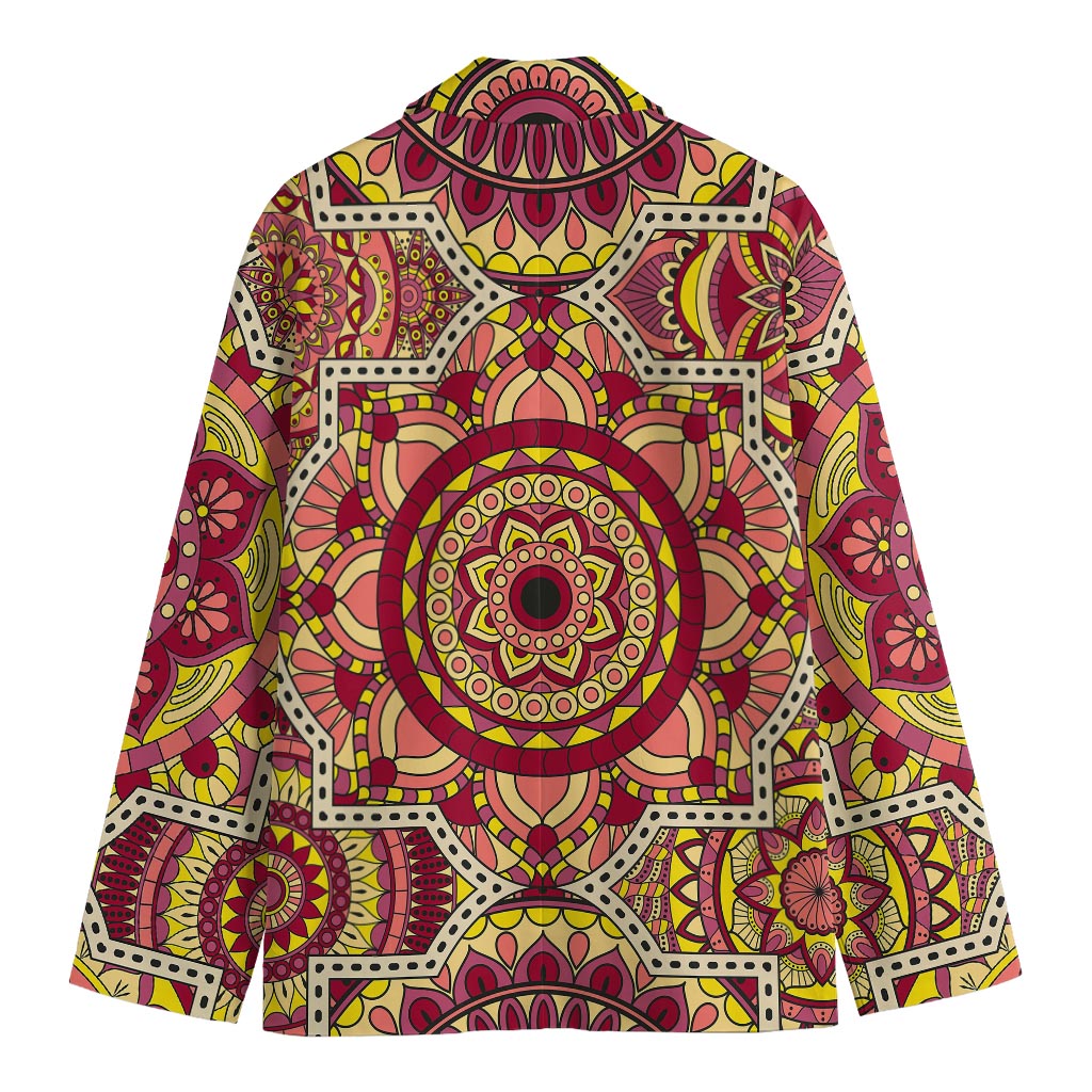 Sangria Mandala Bohemian Pattern Print Men's Blazer