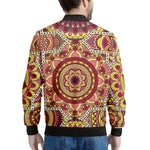 Sangria Mandala Bohemian Pattern Print Men's Bomber Jacket