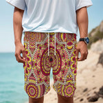 Sangria Mandala Bohemian Pattern Print Men's Cargo Shorts