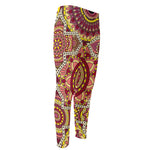 Sangria Mandala Bohemian Pattern Print Men's Compression Pants