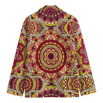 Sangria Mandala Bohemian Pattern Print Men's Cotton Blazer