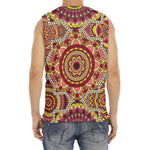 Sangria Mandala Bohemian Pattern Print Men's Fitness Tank Top