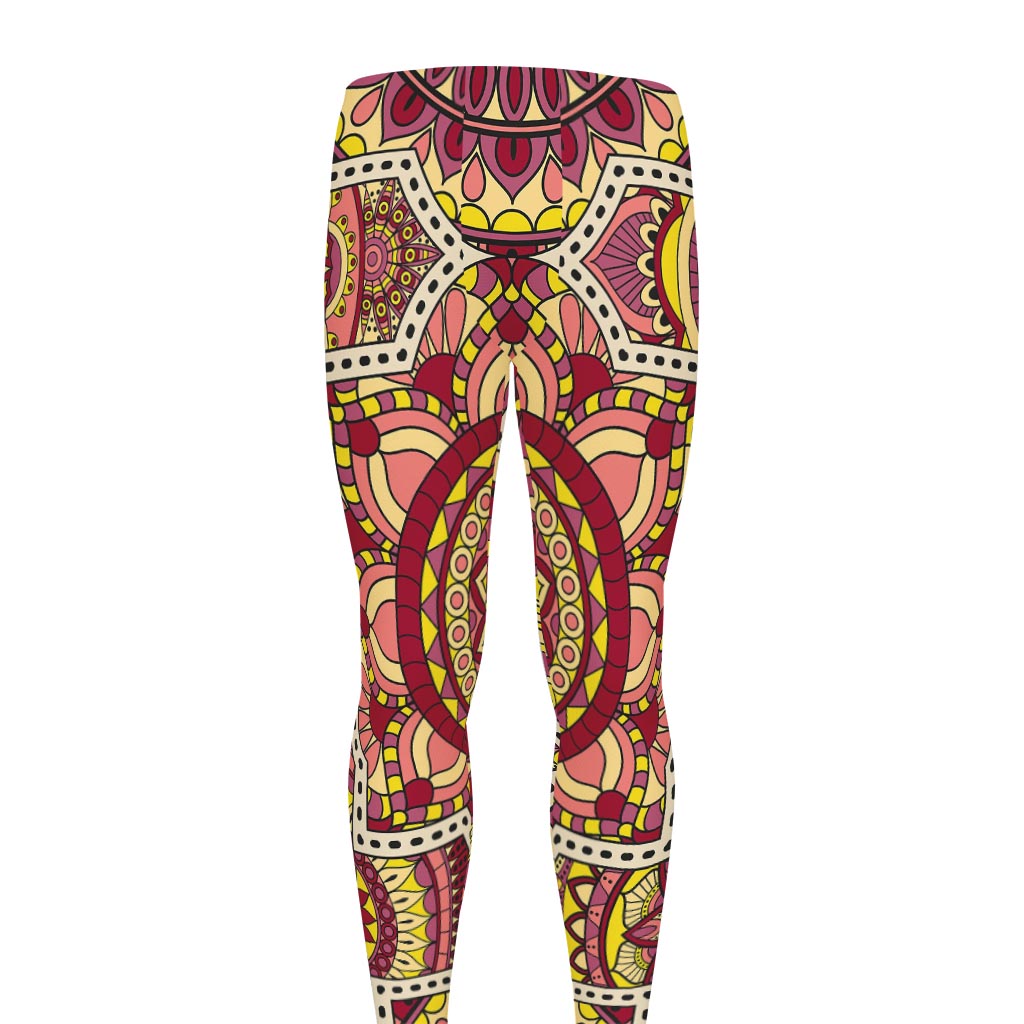 Sangria Mandala Bohemian Pattern Print Men's leggings