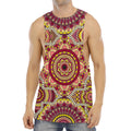 Sangria Mandala Bohemian Pattern Print Men's Muscle Tank Top