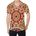 Sangria Mandala Bohemian Pattern Print Men's Shirt