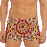Sangria Mandala Bohemian Pattern Print Men's Short Boxer Briefs
