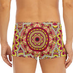 Sangria Mandala Bohemian Pattern Print Men's Short Boxer Briefs