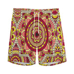 Sangria Mandala Bohemian Pattern Print Men's Sports Shorts