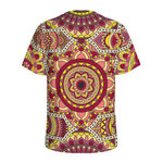 Sangria Mandala Bohemian Pattern Print Men's Sports T-Shirt