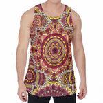 Sangria Mandala Bohemian Pattern Print Men's Velvet Tank Top
