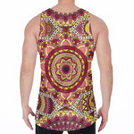 Sangria Mandala Bohemian Pattern Print Men's Velvet Tank Top